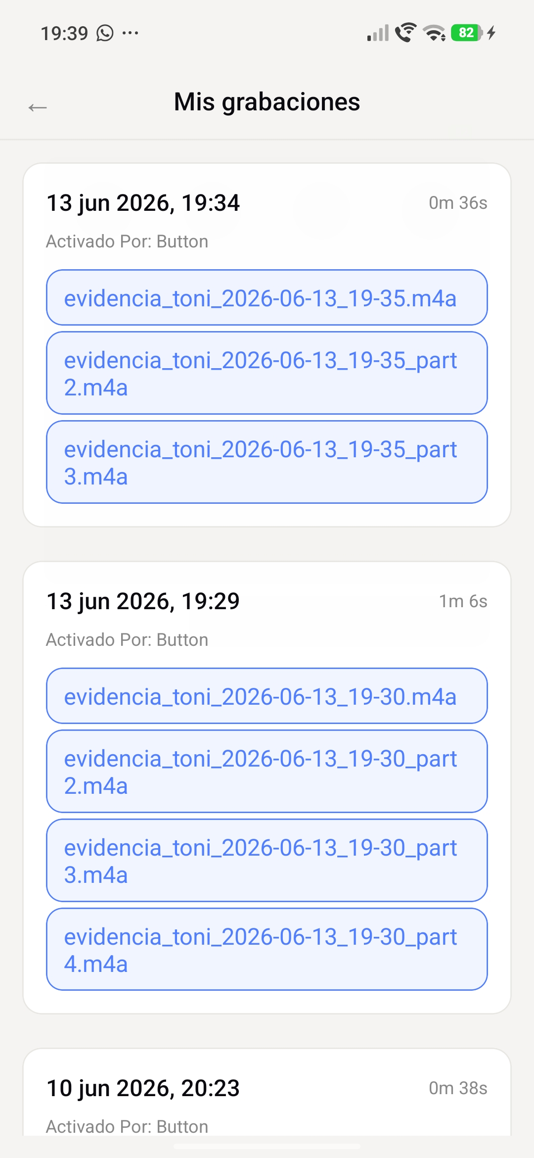 Grabaciones